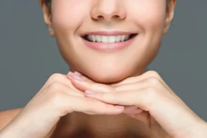 closeup of a smiling woman