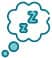 icon of thinking bubble with Zzz