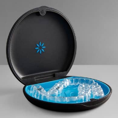 Invisalign teeth aligner inside the case